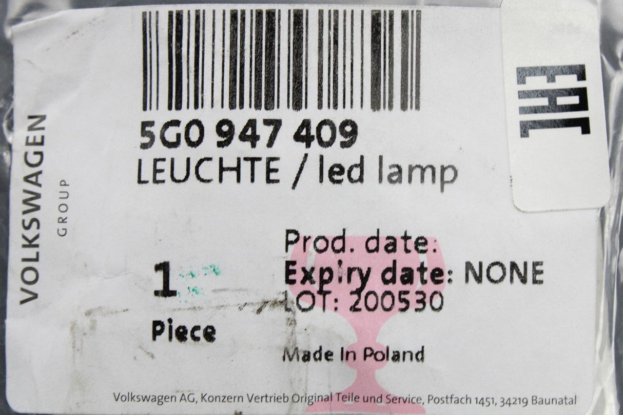 VW Golf Polo Caddy Tiguan Passat Skoda SEAT LED footwell light 5G0947409