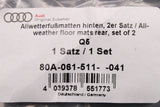 Audi Q5 SQ5 2017-on rear rubber floor mats set 80A061511 041