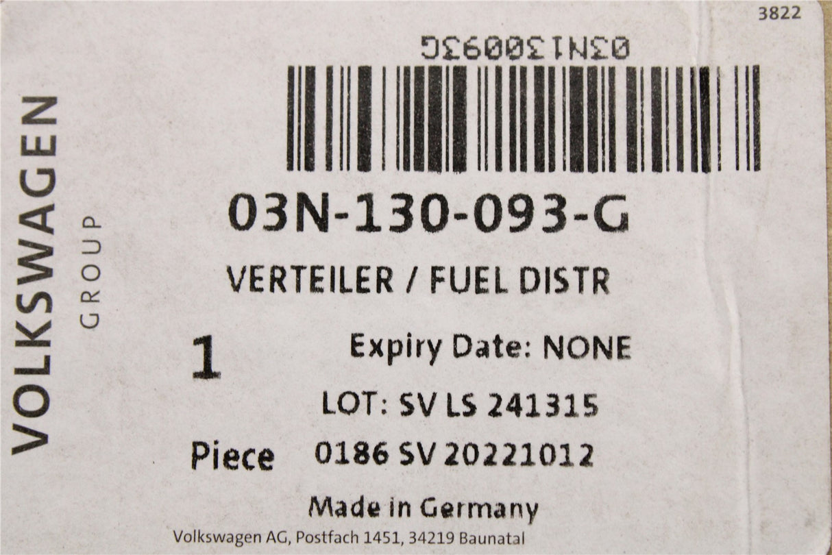 VW Transporter T6.1 Crafter 2.0 TDI fuel rail 03N130093G