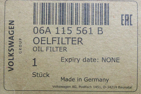 VW Golf MK4 Beetle Audi A3 TT Leon Octavia 1.8T oil filter 06A115561B