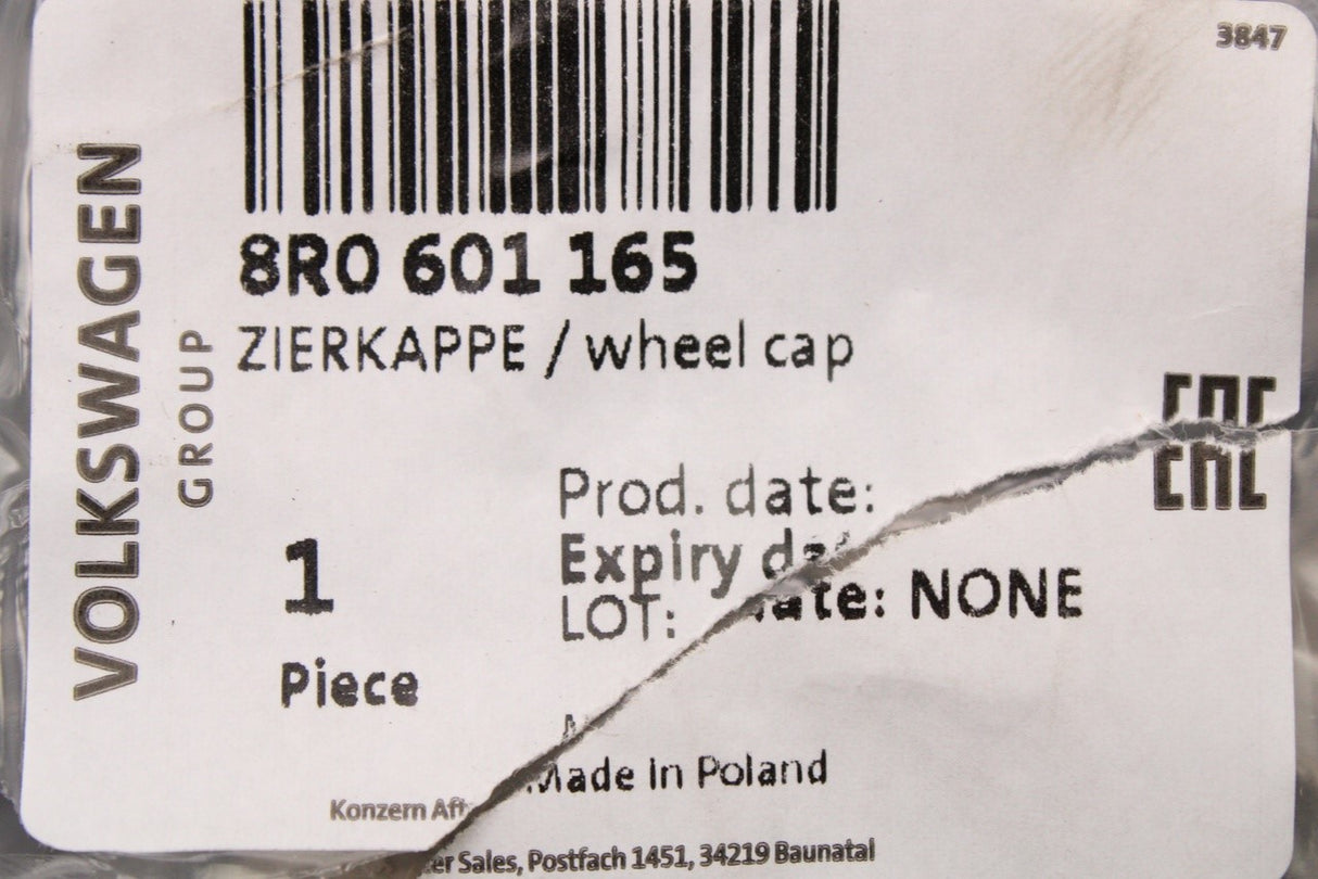 Audi A3 A4 Q3 Q5 alloy wheel centre hub cap (x4) 8R0601165