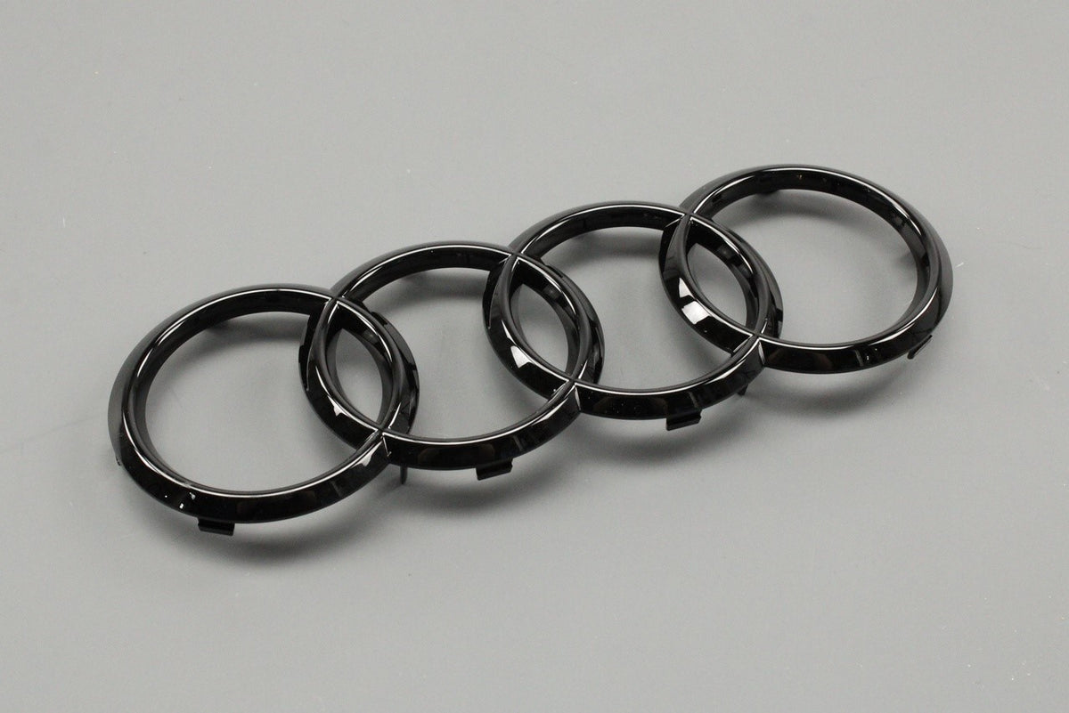 Audi RS6 RS7 2020-on gloss black audi rings emblem (front) 4K8853605 T94, view 1