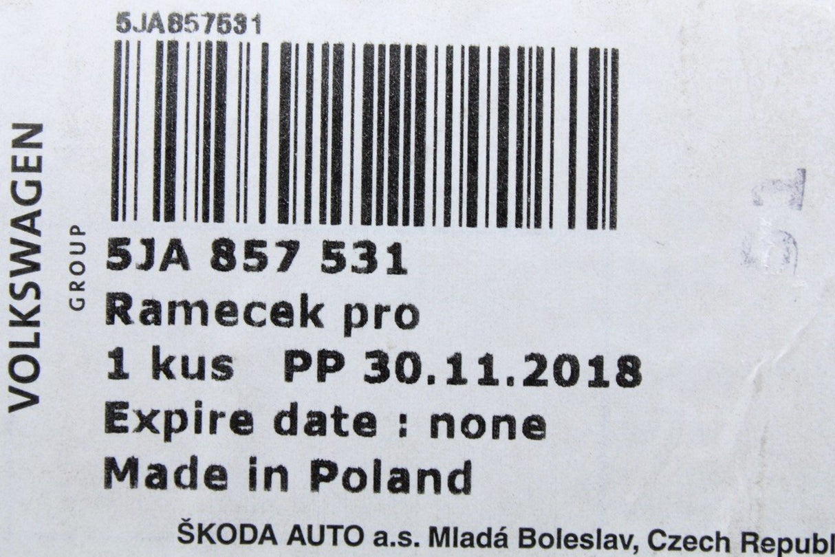Skoda Fabia Rapid SEAT Toledo wing mirror surround trim left 5JA857531