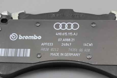 Audi S8 D4 2010-17 front brake pads for 400mm discs 4H0698151Q