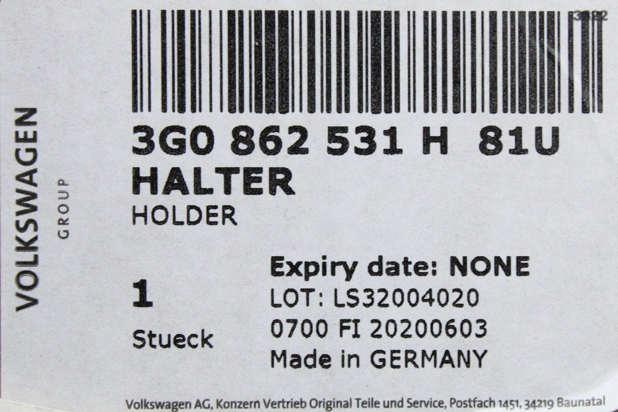 VW Passat B8 Arteon centre console drinks holder 3G0862531H 81U