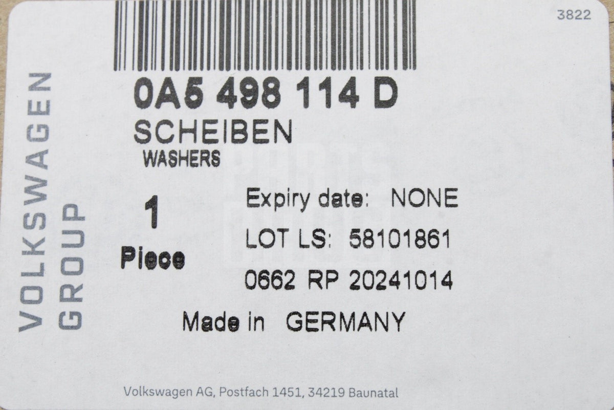 Audi e-tron Sportback 2019-2023 gearbox shims set 0A5498114D