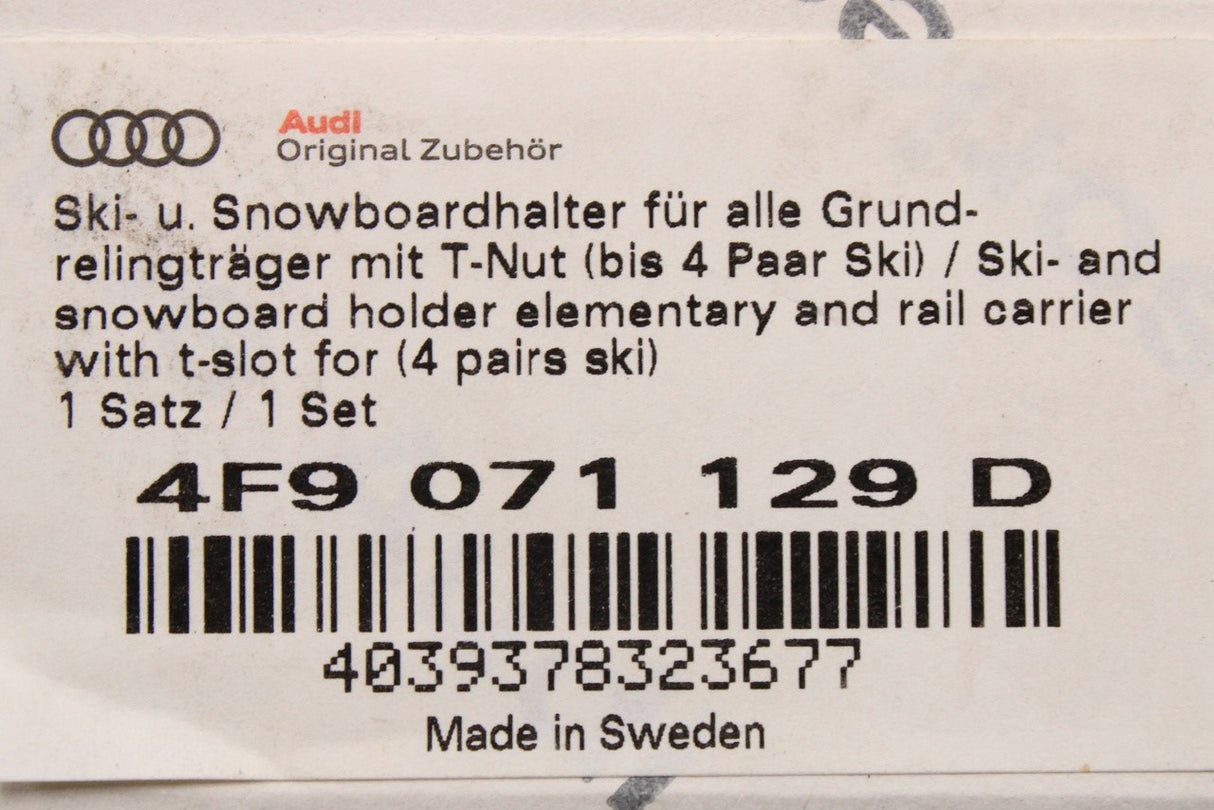 Audi Ski and Snowboard roof rack holders 4F9071129D
