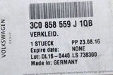 VW Passat B6 B7 Passat CC steering column trim (lower) 3C0858559J 1QB