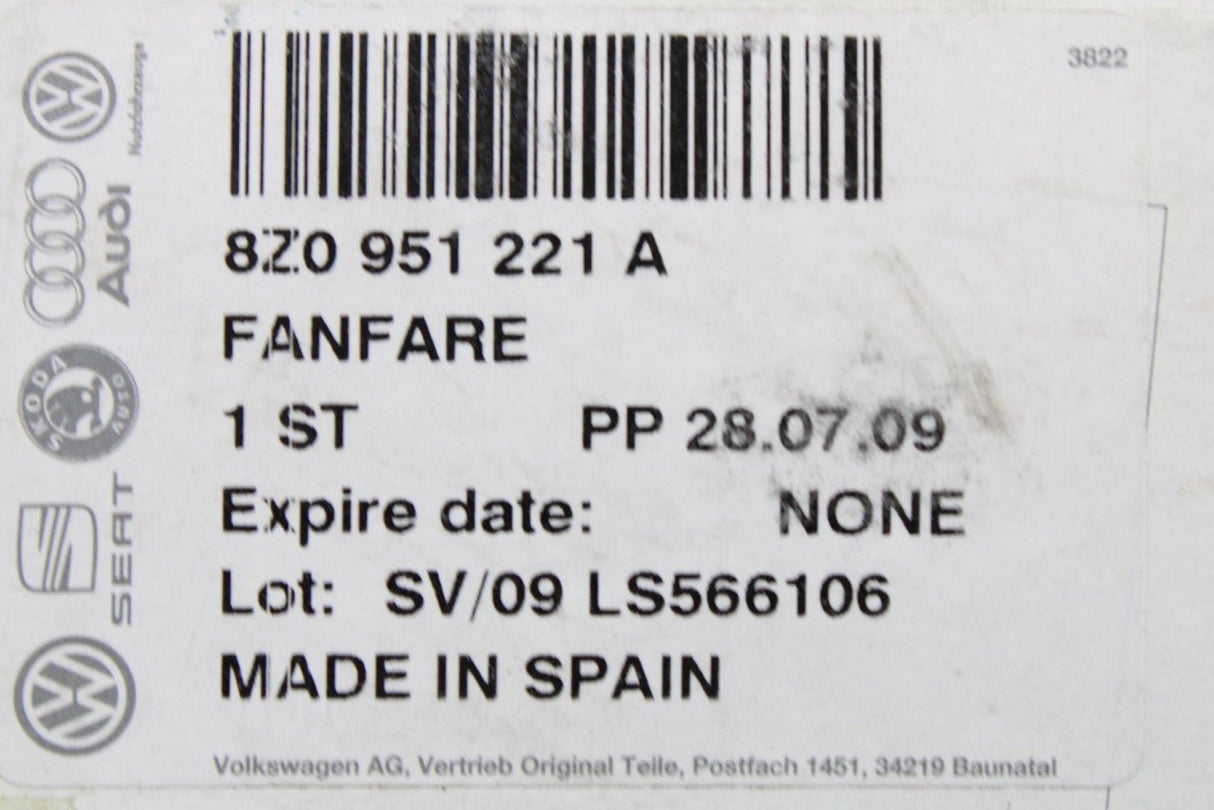 VW Lupo GTI Audi A6 RS6 low tone horn 8Z0951221A