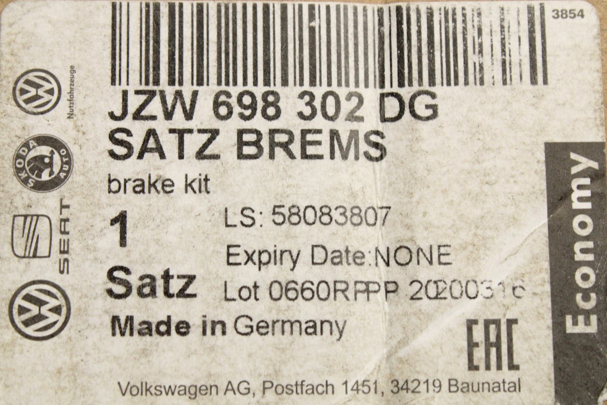 VW Golf R SEAT Leon Cupra brake discs and pads kit (front) JZW698302DG