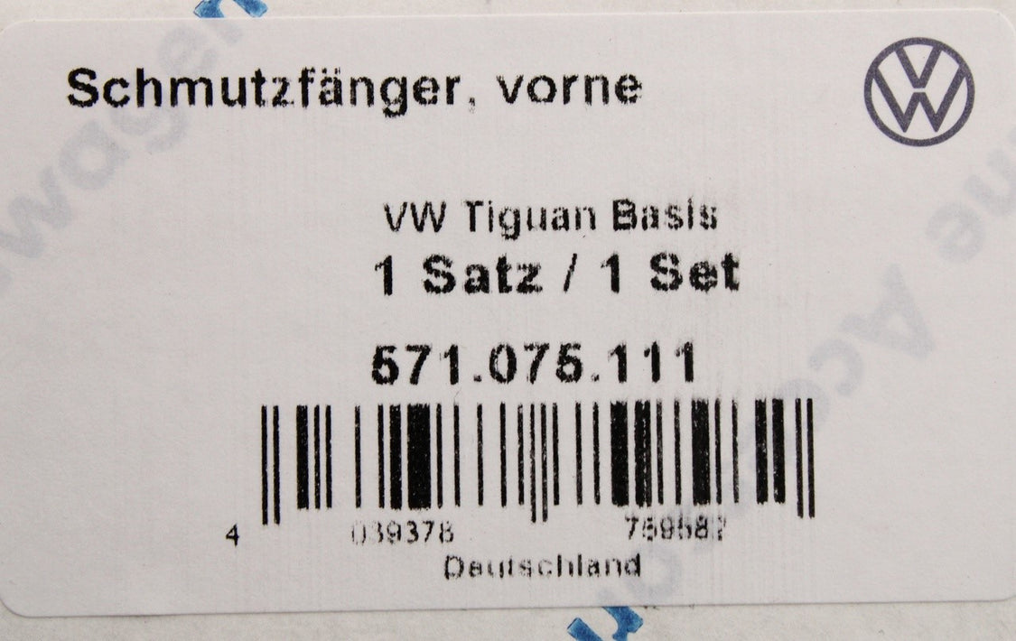 VW Tiguan 2024-on accessory mud flap set (front and rear) 571075101/111
