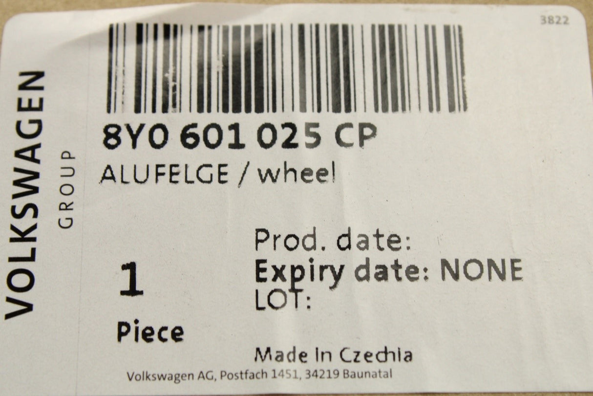 Audi A3 8Y 2020-on S-Line alloy wheel rim (18"x8) 8Y0601025CP