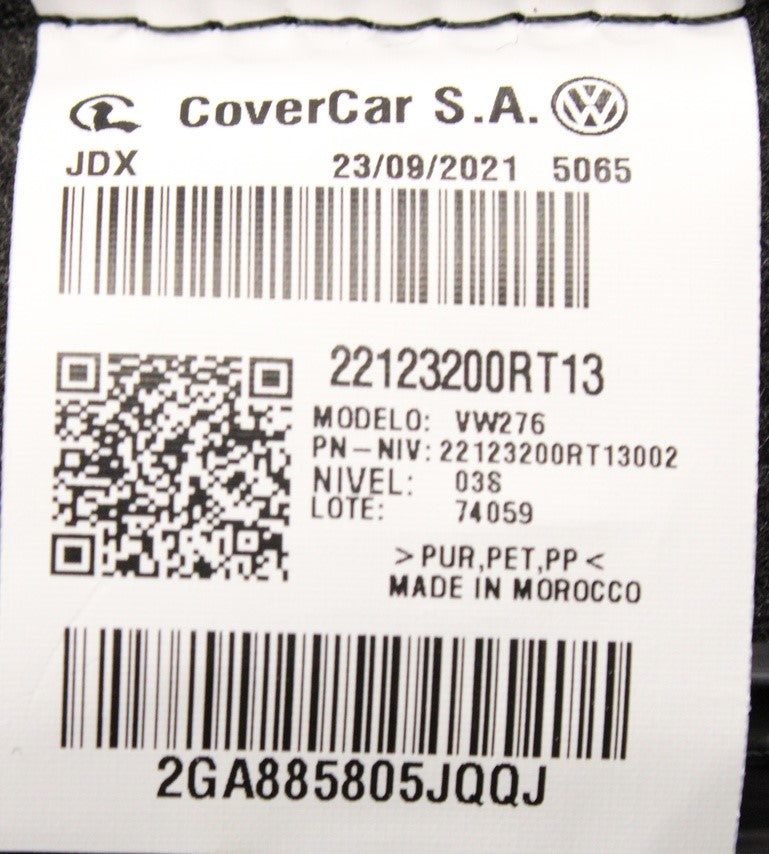 VW T-Roc 2018-on seat backrest cover (rear left) 2GA885805J QQJ