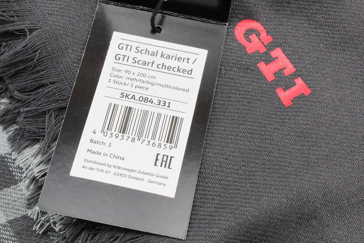VW Volkswagen GTI check pattern neck scarf grey/red 5KA084331