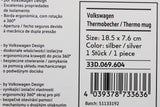 VW design thermos thermal travel mug steel silver/blue 450ml 33D069604