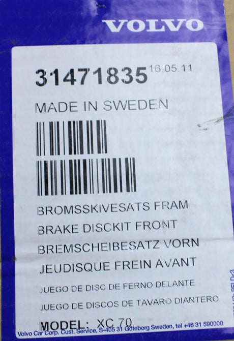Volvo XC70 front brake discs (x2) 31471835