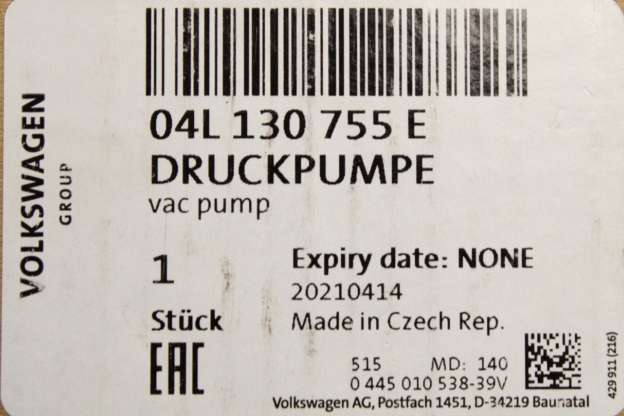 VW Audi  Skoda SEAT 13-on high pressure fuel pump (2.0 TDI) 04L130755E