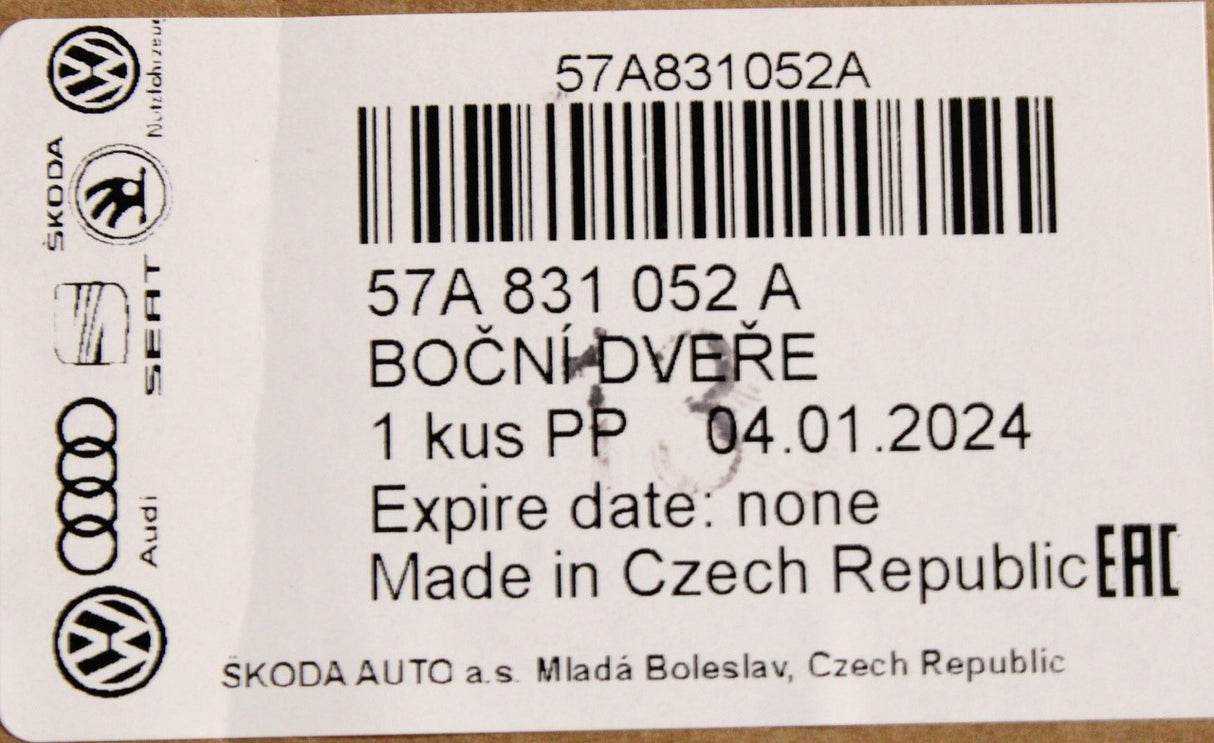 Skoda Karoq 2018-on front door panel (right) 57A831052A