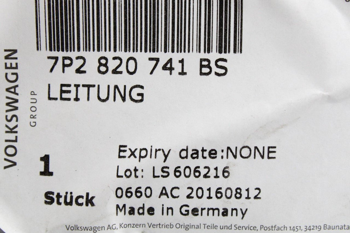 VW Touareg 3.0 TDI 2015-18 air conditioning refrigerant line 7P2820741BS