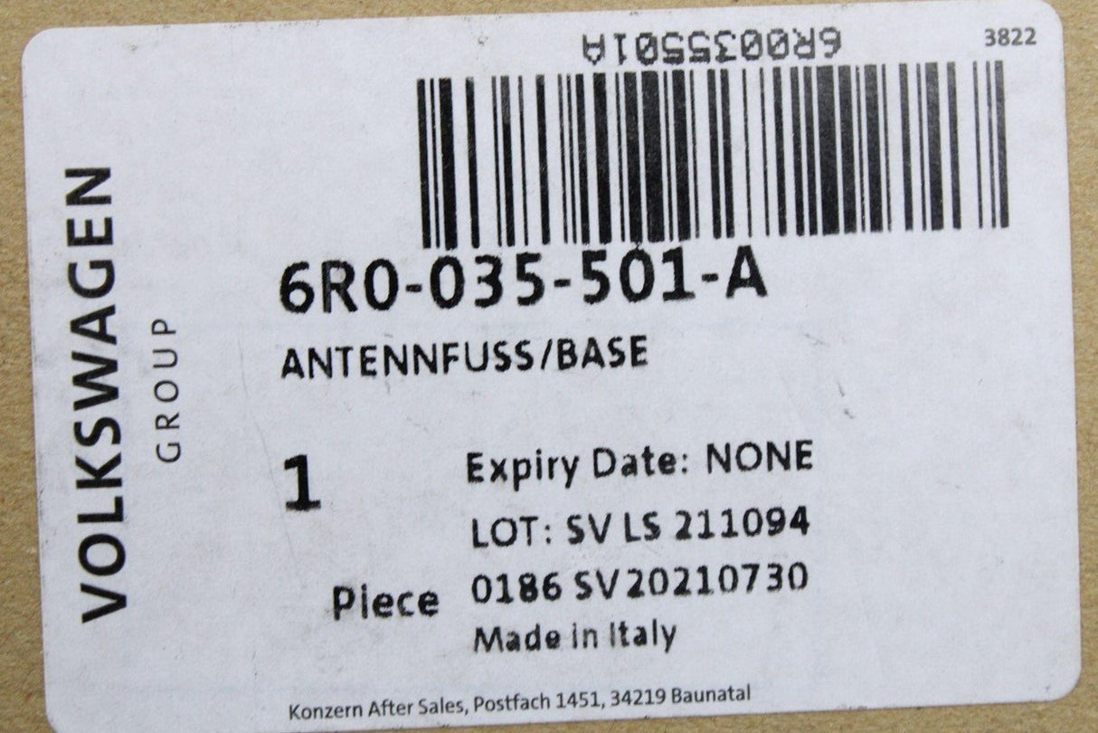 VW Polo 6R up! Skoda Rapid SEAT radio aerial antenna base 6R0035501A