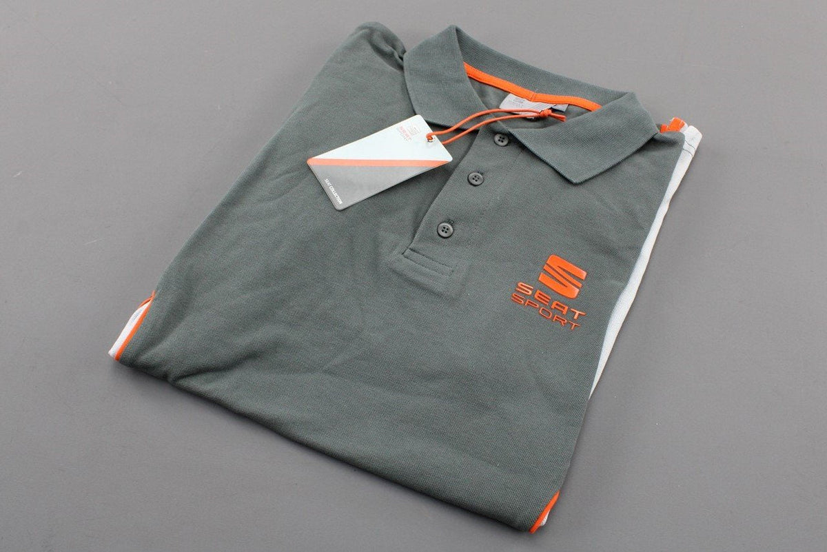 SEAT SPORT men's polo shirt grey/orange (small) 6H1084230A GCF, view 1