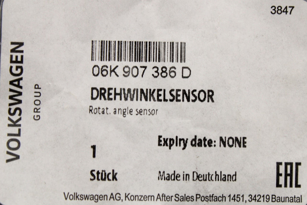 VW Audi Skoda SEAT 2.0 TSI intake manifold swing angle sensor 06K907386D