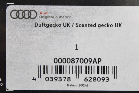 Audi Gecko air freshener union jack flag version red spicy 000087009AP