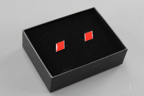 Audi Sport accessory rhombus logo cufflinks (red/stainless) 3291502100