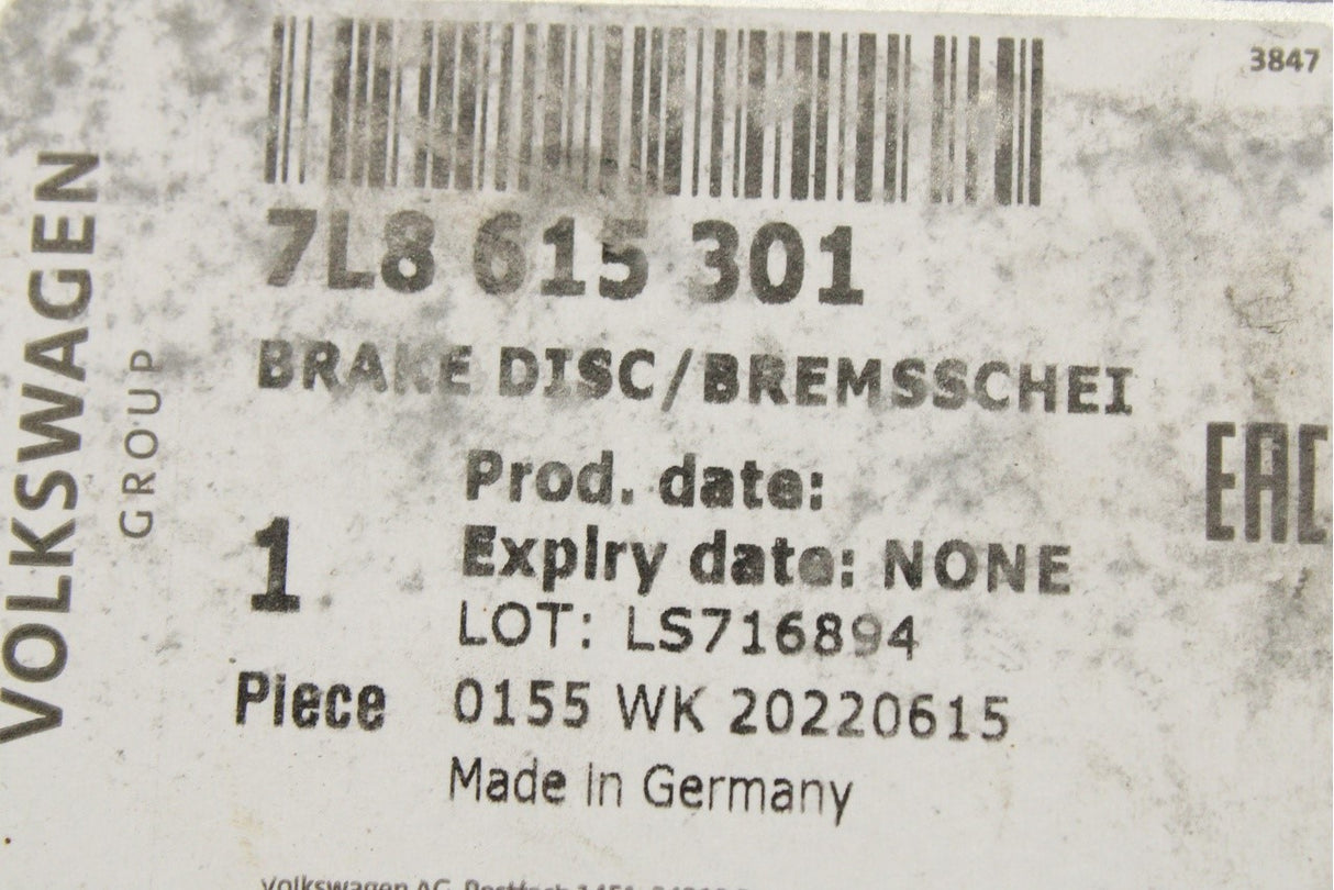 VW Touareg 03-10 Audi Q7 brake discs 350mm (pair) 07-15 7L8615301/302