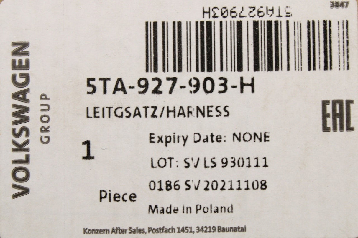 VW Tiguan Audi Q3 SEAT Skoda front wheel speed sensor (right) 5TA927903H