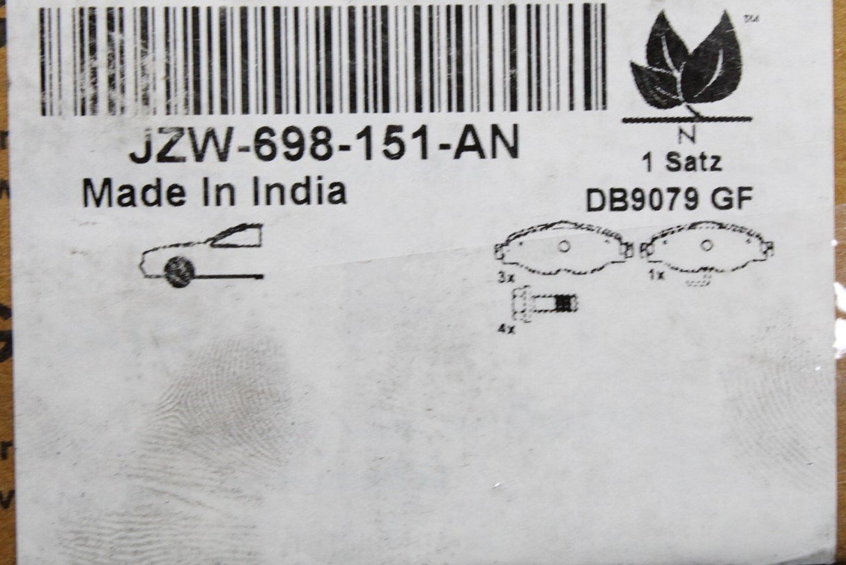 VW Golf GTI Skoda Octavia SEAT Leon brake pad set (front) JZW698151AN