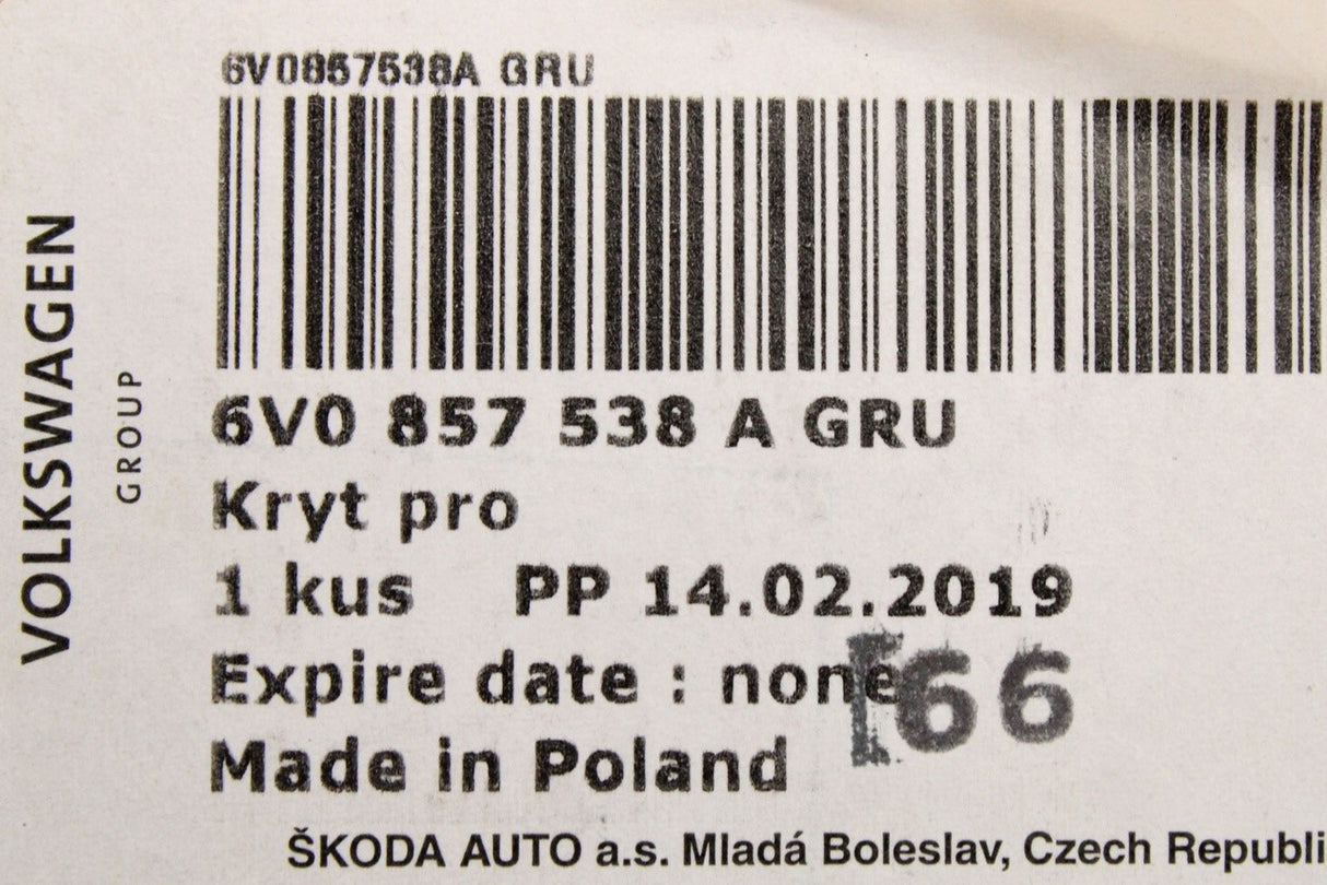 Skoda Fabia Rapid Toledo wing mirror cover primed (right) 6V0857538A GRU