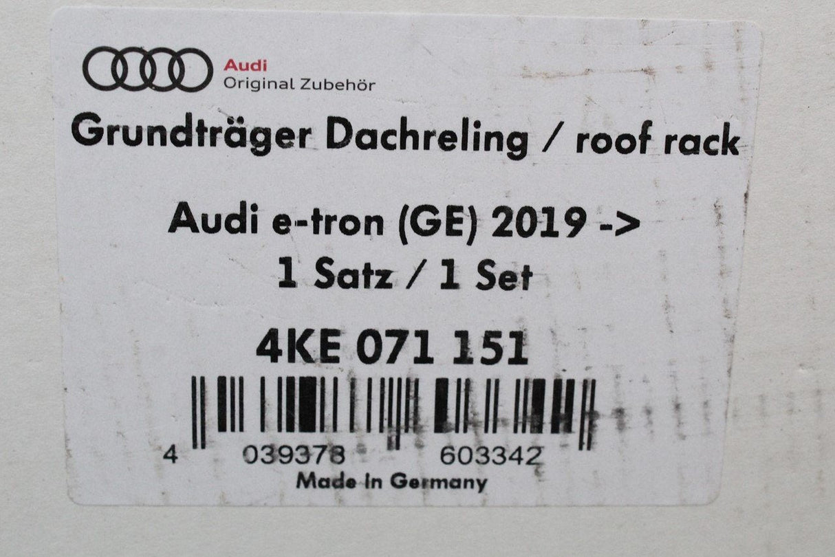 Audi E-Tron 2019-onwards accessory roof bars set 4KE071151