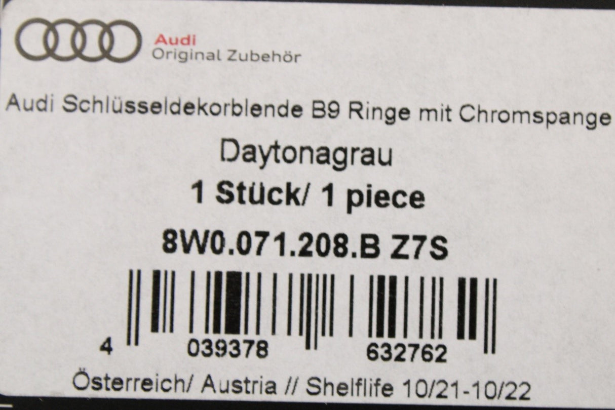 Audi A4 A5 Q5 Q7 TT accessory key cover (Daytona grey) 8W0071208B Z7S