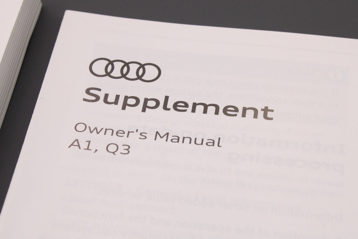 Audi Q3 owners manual (11 2018) 83A012720AB