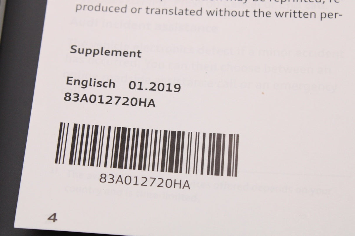 Audi Q3 owners manual (11 2018) 83A012720AB