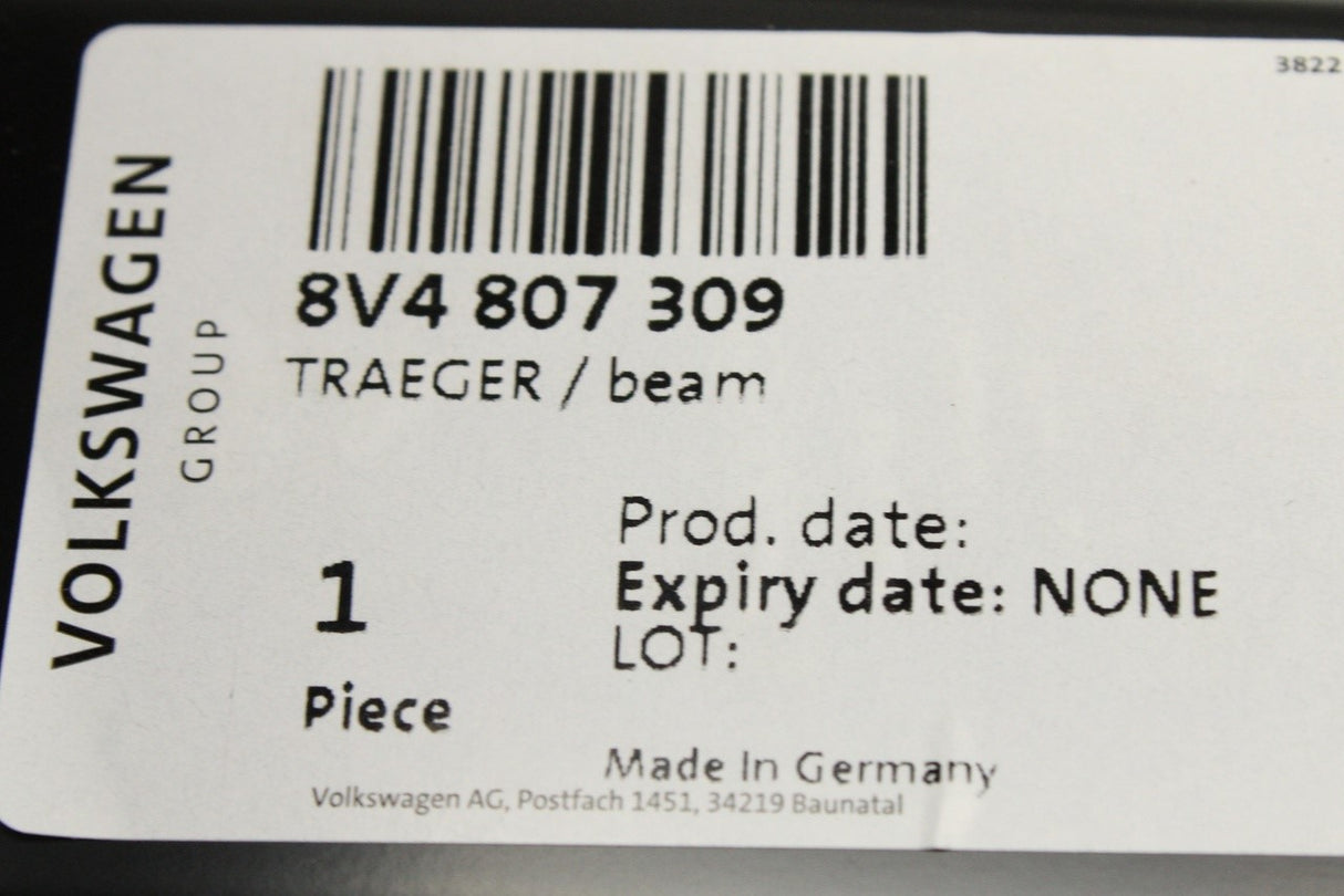 Audi A3 S3 RS3 8V 13-20 bumper crash bar cross member (rear) 8V4807309
