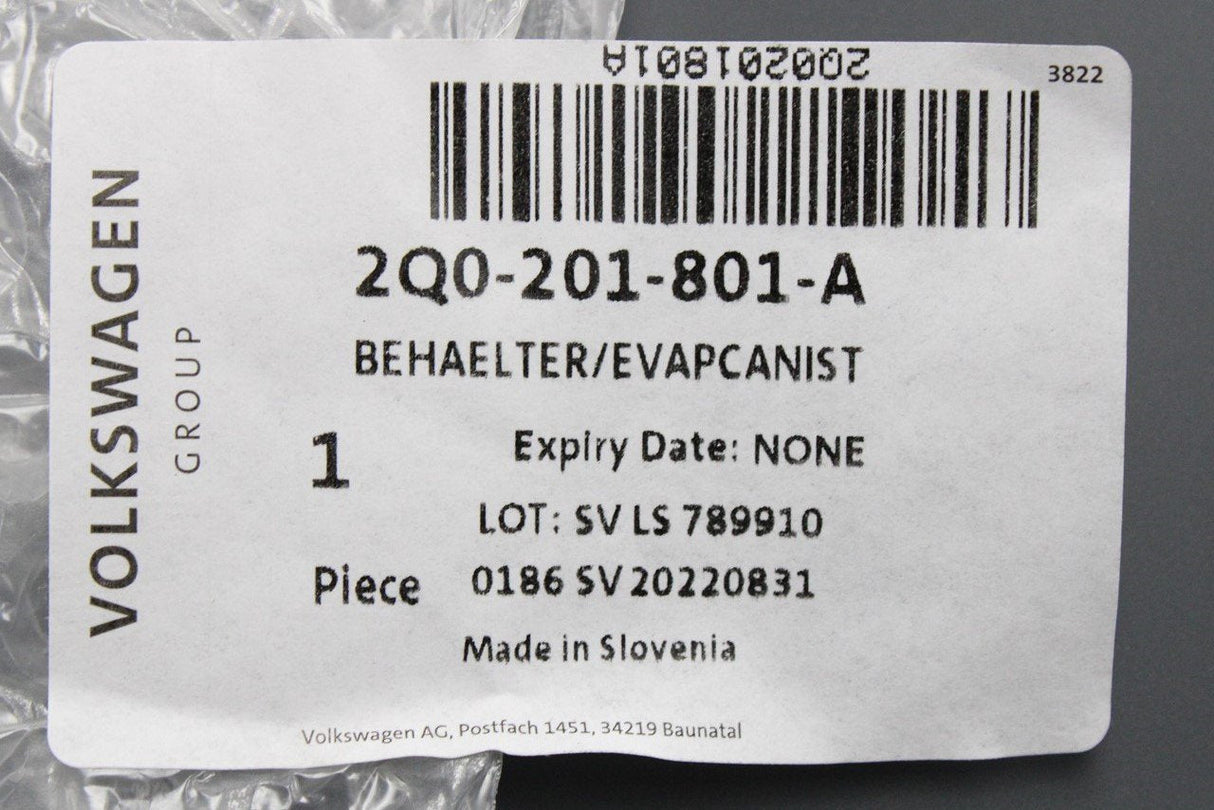 VW Polo Audi A1 SEAT Skoda petrol engine charcoal canister 2Q0201801A