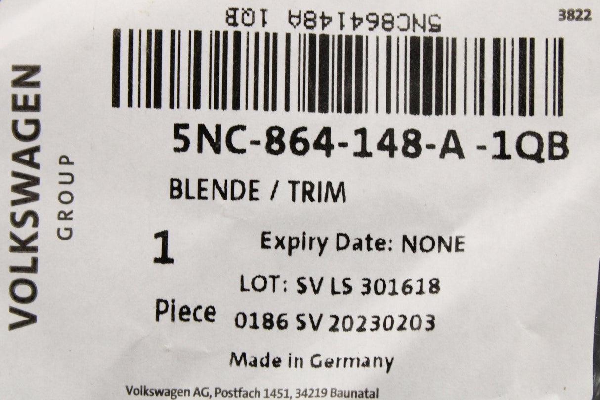 VW Tiguan 4-Motion 2016-24 centre console trim (RHD) 5NC864148A 1QB
