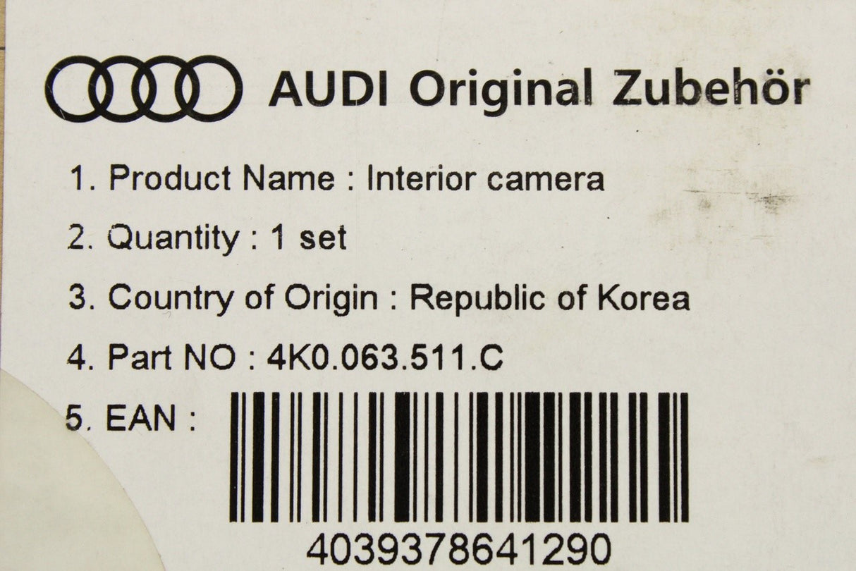 Audi universal traffic recorder 2.0 dashcam interior camera 4K0063511C