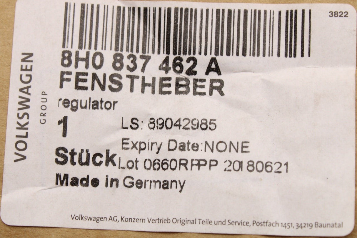 Audi A4 S4 RS4 Cabriolet B6 B7 03-09 window regulator (right) 8H0837462A