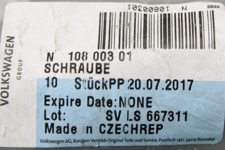 VW Audi Skoda SEAT 1.4 TDI engine mount double stud bolt (x1) N10800301