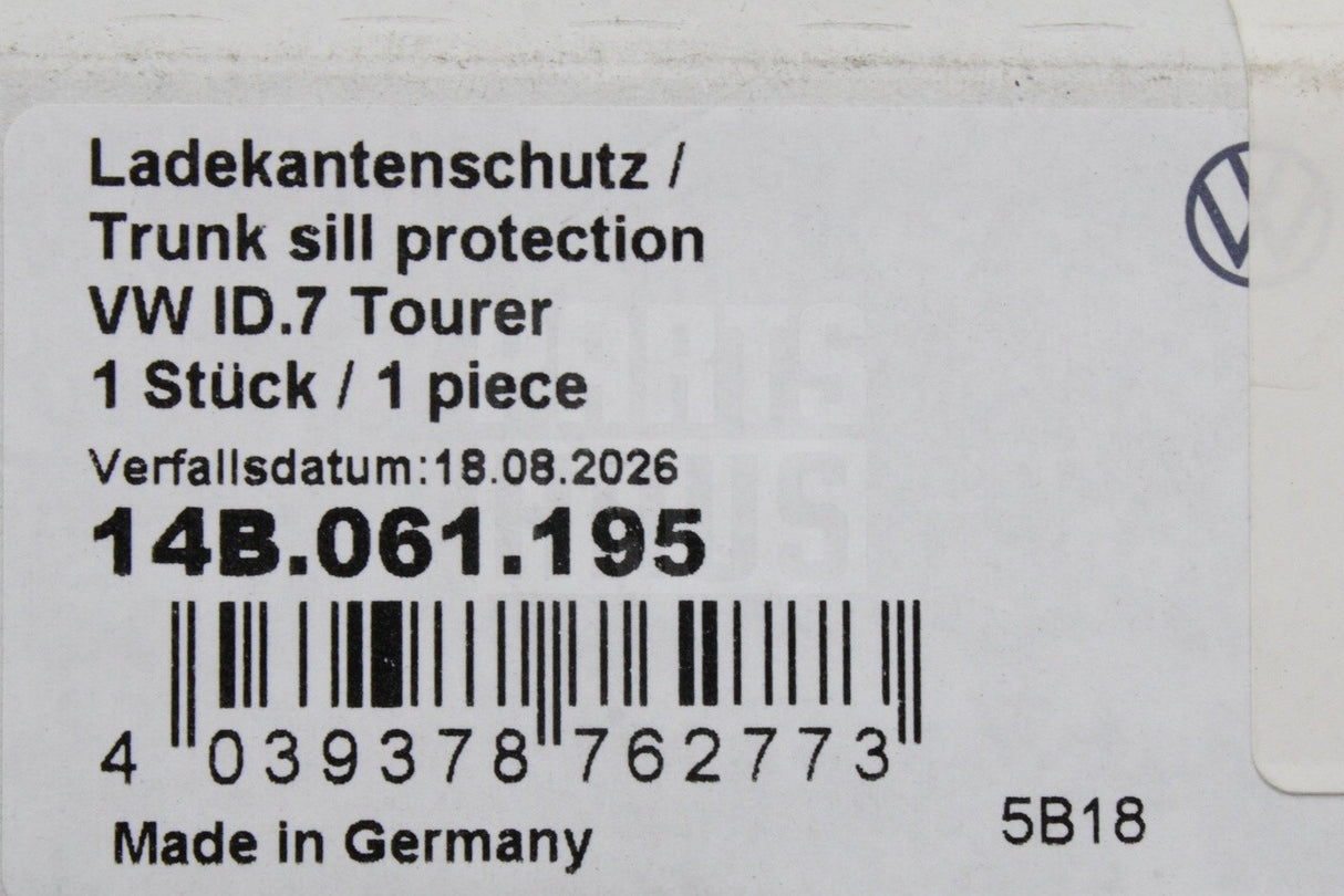 VW ID.7 Tourer 2024-on rear bumper protector (black) 14B061195