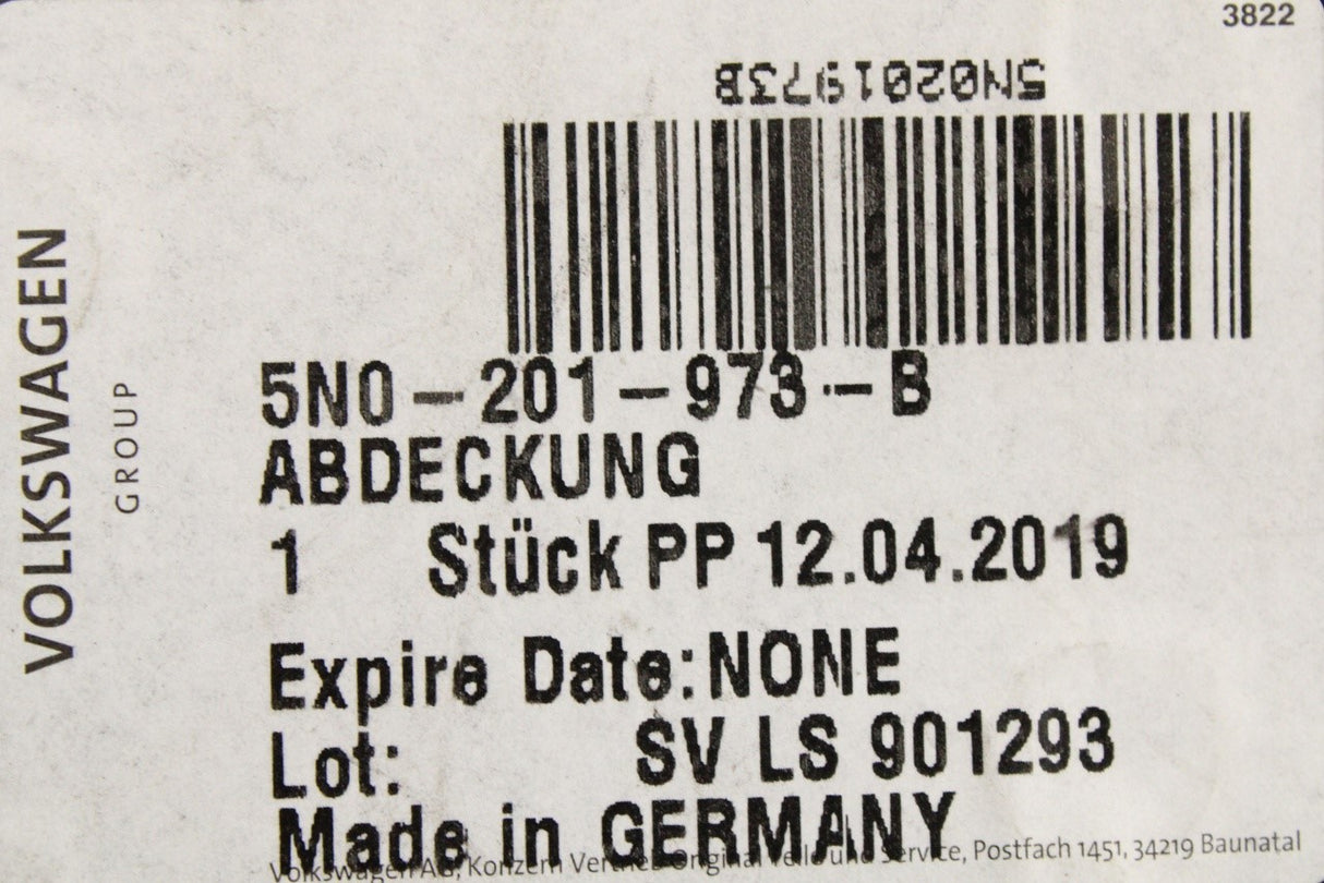 VW Tiguan 08-18 Sharan Audi Q3 SEAT Alhambra fuel line cover 5N0201973B