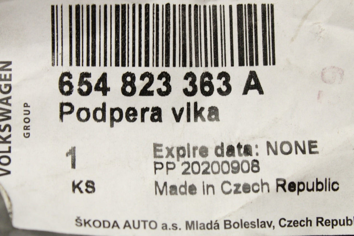 Skoda Kamiq 2019-on Scala 2019-on bonnet prop strut stay 654823363A