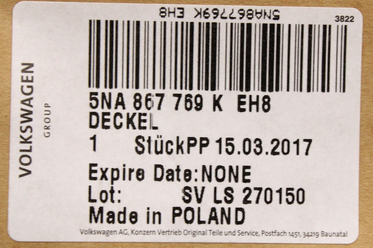 VW Tiguan 2016-on parcel shelf 5NA867769K EH8