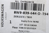 Audi A4 S4 RS4 16-on window guide trim strip (right rear) 8W9839644D T94