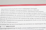 Audi e-tron Compact charging system owners manual handbook 8V0012100B