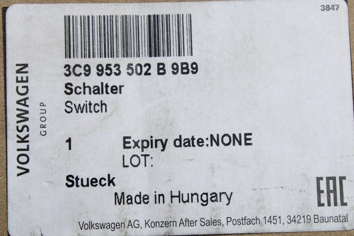 VW CC 09-12 Passat 09-15 steering column stalk switch 3C9953502B 9B9