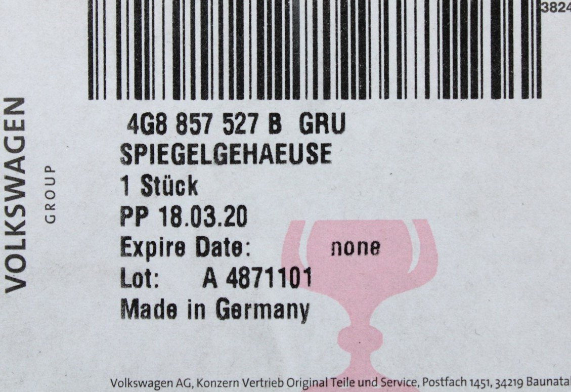 Audi A7 S7 RS7 2011-18 wing mirror housing left (primed) 4G8857527B GRU